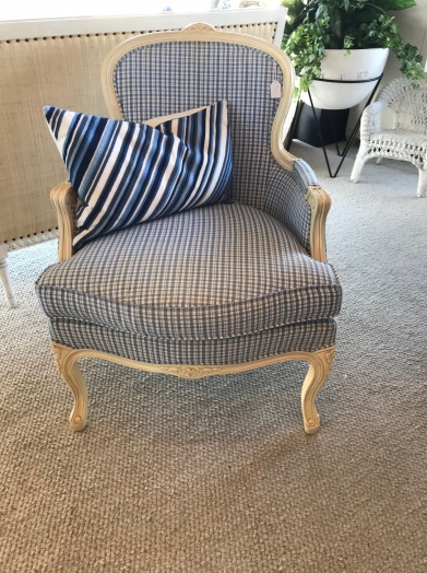 Blue and White French Chair